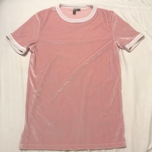 Faux velvet look t-shirt